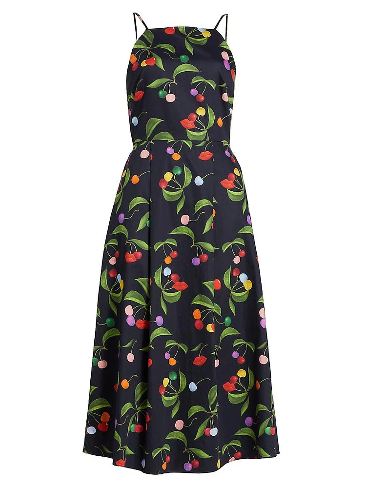 Goreti Printed Cotton Midi-Dress