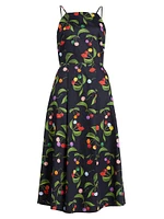 Goreti Printed Cotton Midi-Dress