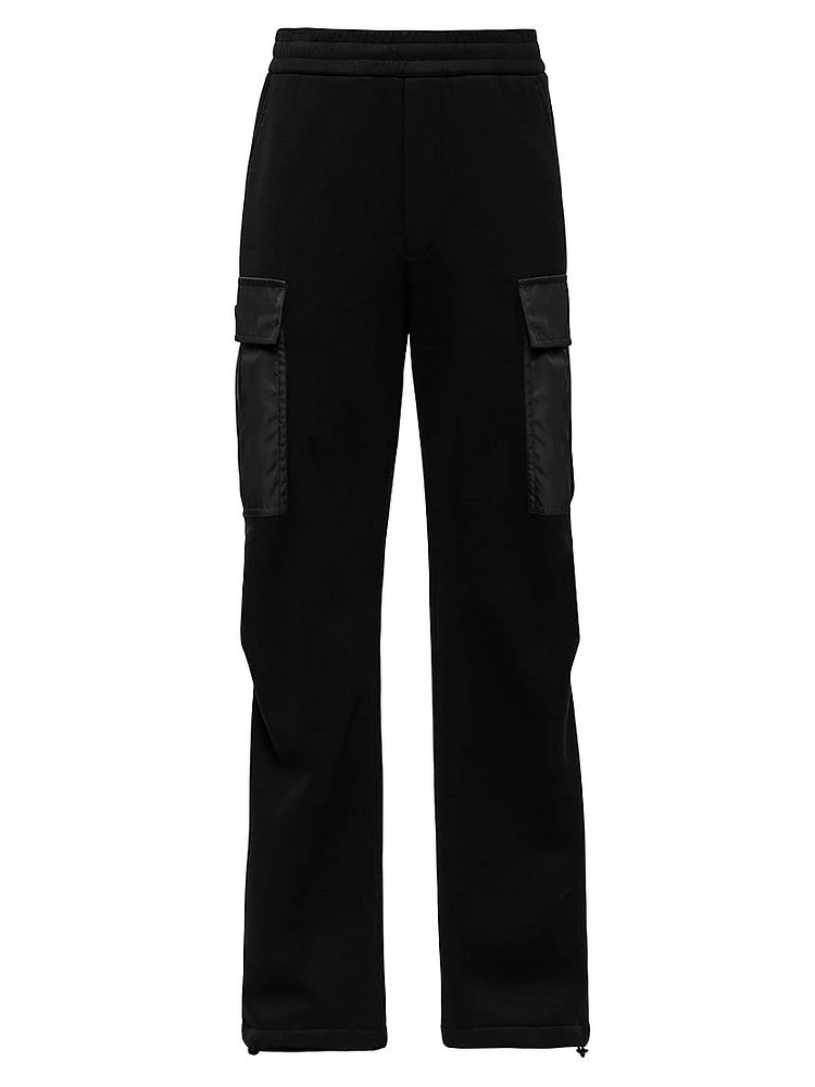 Cotton Fleece Pants With Re-Nylon Details