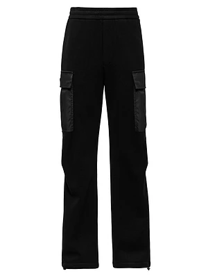 Cotton Fleece Pants With Re-Nylon Details