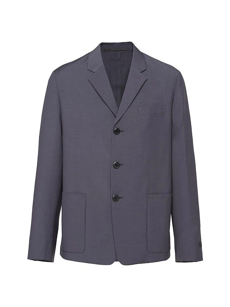 Single Breasted Mohair Wool Jacket