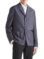 Single Breasted Mohair Wool Jacket