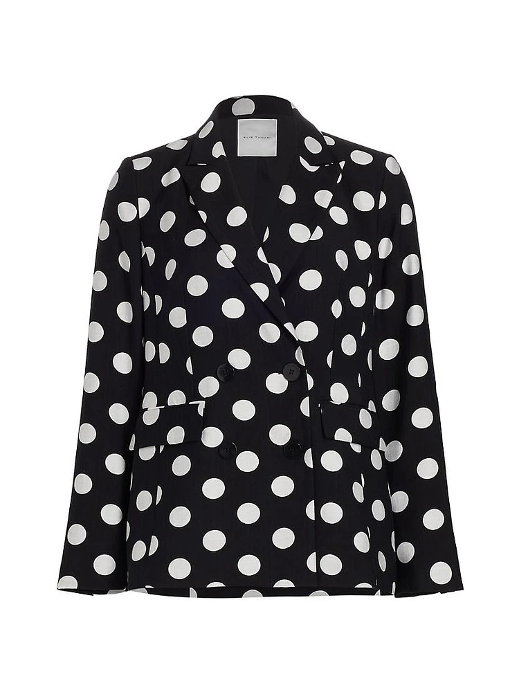 The Jace Polka Dot Double-Breasted Blazer