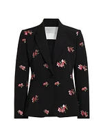 The Emerson Floral-Embroidered One-Button Blazer