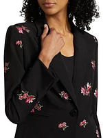 The Emerson Floral-Embroidered One-Button Blazer