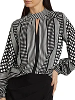 The Mixed Dot Olivia Silk Top