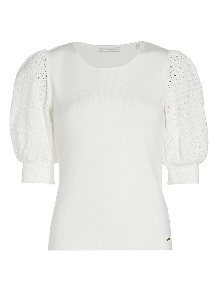 Lainey Mixed-Media Top