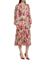 The Cecilia Floral Pleated Midi-Dress