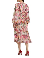 The Cecilia Floral Pleated Midi-Dress