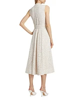 Hailee Belted Lace Midi-Dress