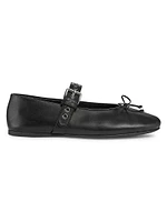 Mary Jane Leather Ballerina Flats