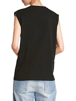 Logo Button-Shoulder Muscle T-Shirt