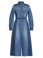 Western Denim Maxi Dress