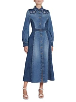 Western Denim Maxi Dress