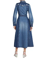 Western Denim Maxi Dress