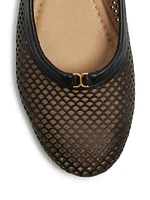 Marcie Perforated Leather Ballerina Flats