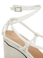 Rebecca 135MM Leather Wedge Sandals