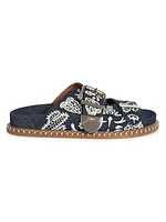 Rebecca Denim Bandana Slides