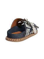 Rebecca Denim Bandana Slides