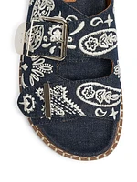 Rebecca Denim Bandana Slides