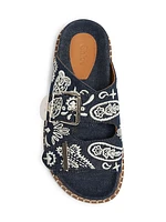 Rebecca Denim Bandana Slides