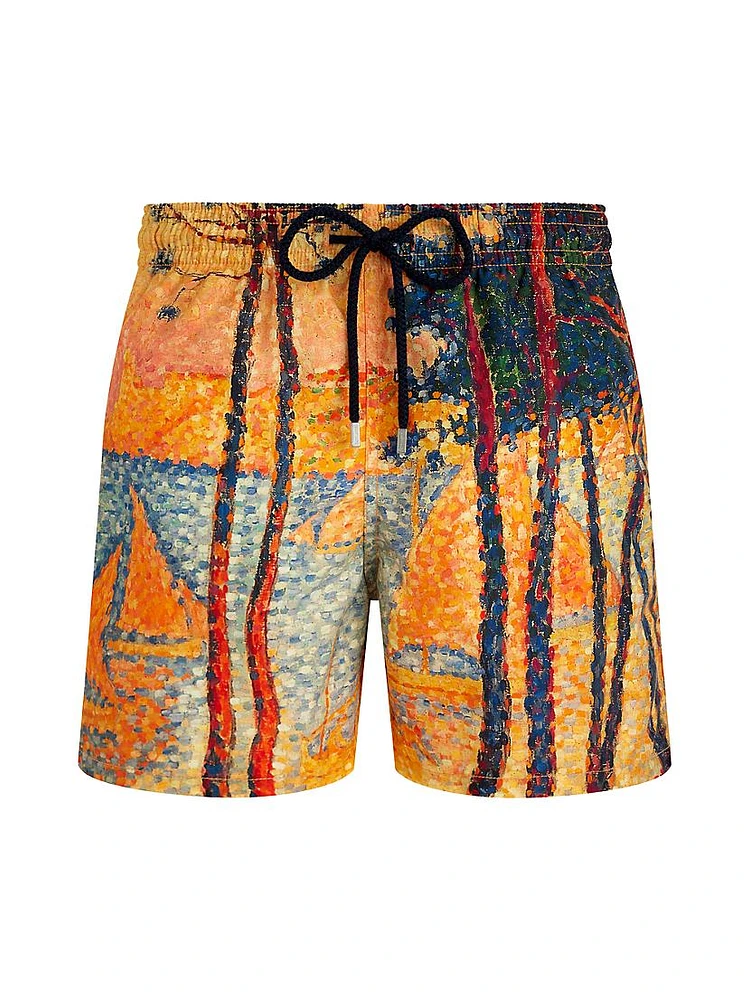 Vilebrequin x Paul Signac Voile & Pins Printed Swim Trunks