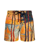 Vilebrequin x Paul Signac Voile & Pins Printed Swim Trunks