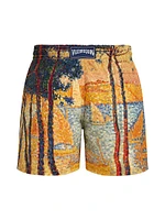 Vilebrequin x Paul Signac Voile & Pins Printed Swim Trunks