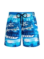 Paris Printed Swim Trunks