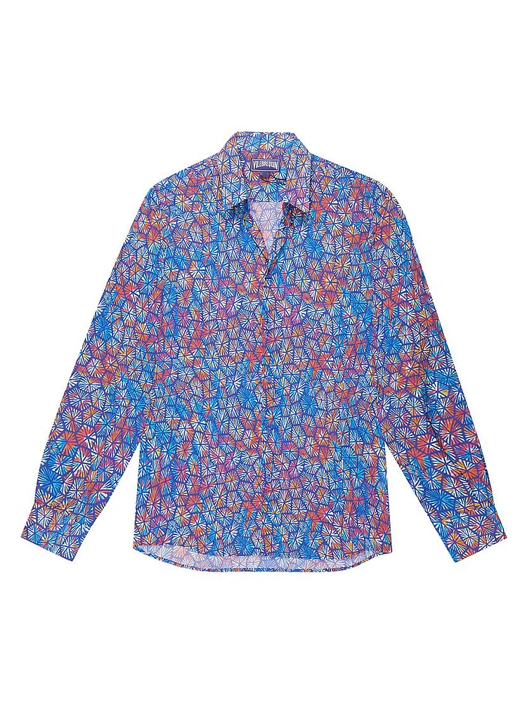 Carapa Abstract Cotton Button-Front Shirt