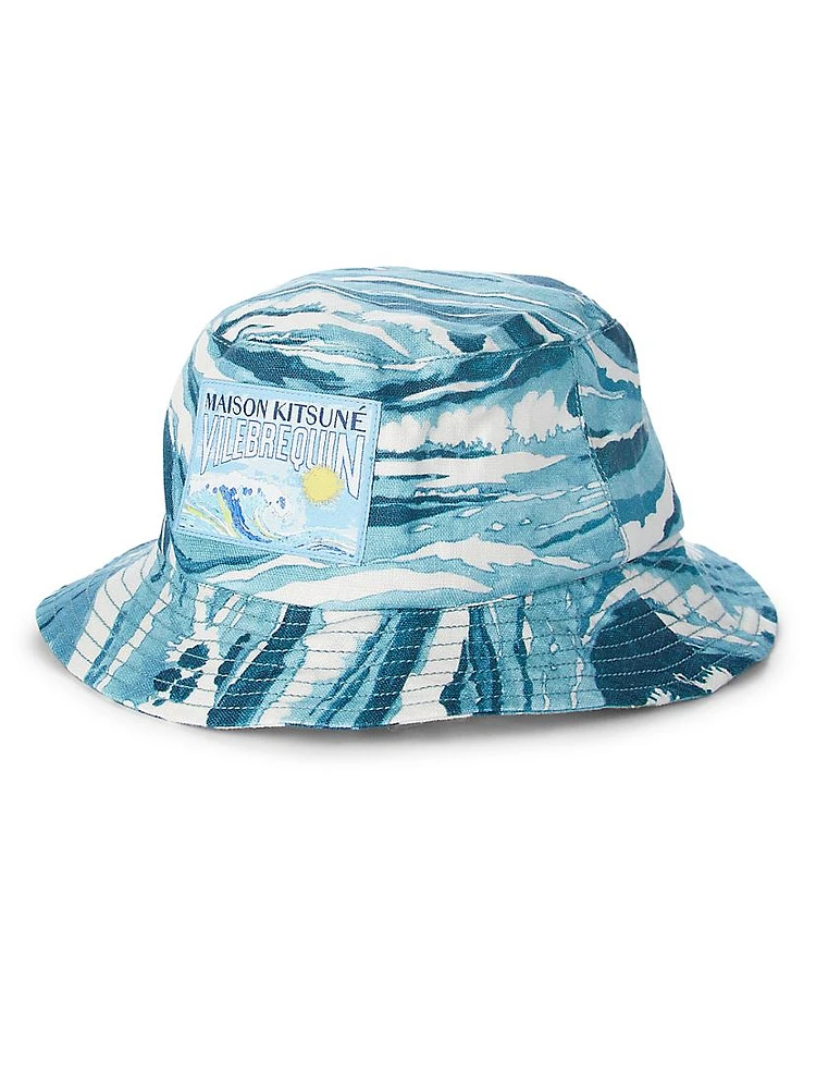 Vilebrequin x Maison Kitsuné Boheme Wave Cotton Bucket Hat