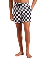 Damier Print Swim Trunks