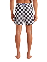 Damier Print Swim Trunks