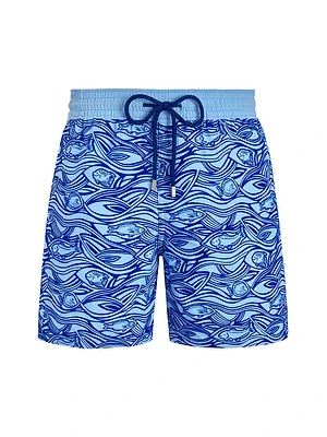 Flock Aquarium Print Swim Trunks