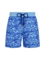 Flock Aquarium Print Swim Trunks