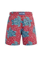 Turtle Sequin Trompe L'oeil Swim Trunks