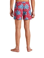 Turtle Sequin Trompe L'oeil Swim Trunks