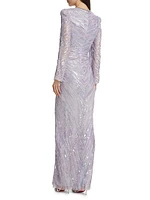 Darcy Beaded Tulle Column Gown