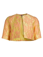 Mimosa Jacquard Open-Front Crop Bolero