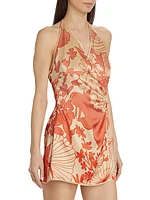 Como Floral Silk Twist Minidress