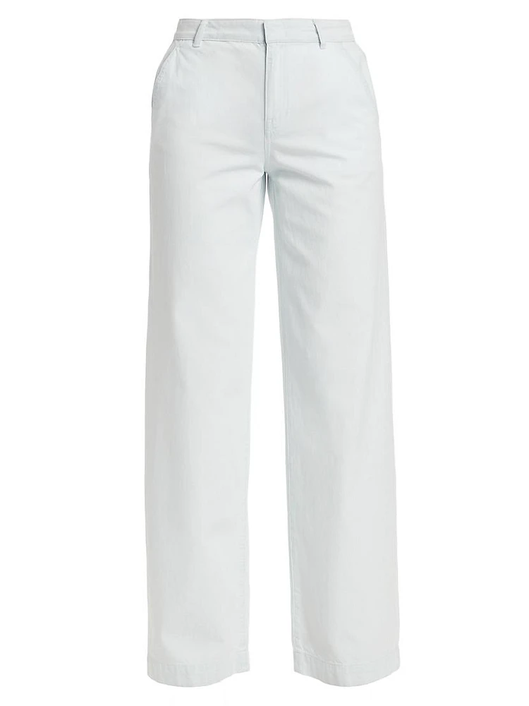 Celestine Cotton Twill Wide-Leg Trousers