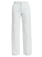 Celestine Cotton Twill Wide-Leg Trousers