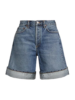 Dame High-Rise Cuffed Denim Shorts