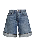 Dame High-Rise Cuffed Denim Shorts