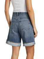 Dame High-Rise Cuffed Denim Shorts