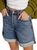 Dame High-Rise Cuffed Denim Shorts