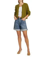 Dame High-Rise Cuffed Denim Shorts