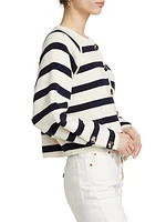 Massimo Striped Cotton & Wool Cardigan