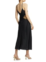 Silvia Embellished Faille Cut-Out Midi-Dress