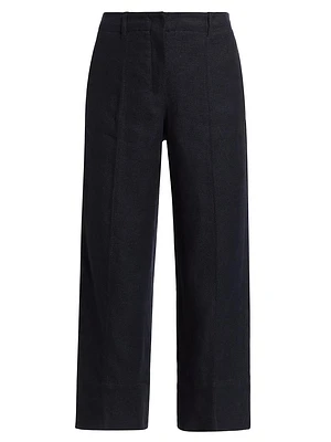 Cadice Linen-Blend Cropped Pants